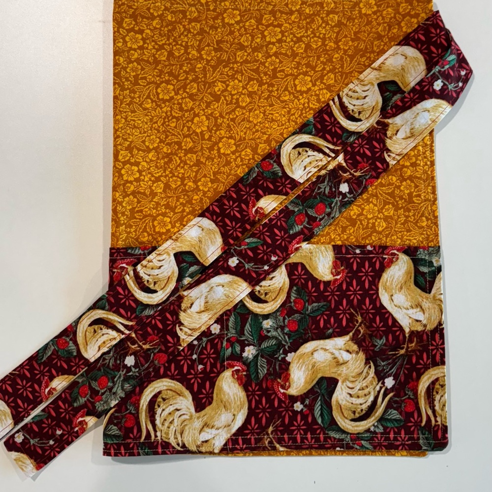 Hand Crafted Rooster Patterned Apron